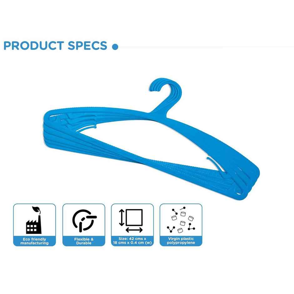 Happy To Hang 12 Piece Breeze Blu Polypropylene Hanger, Blue