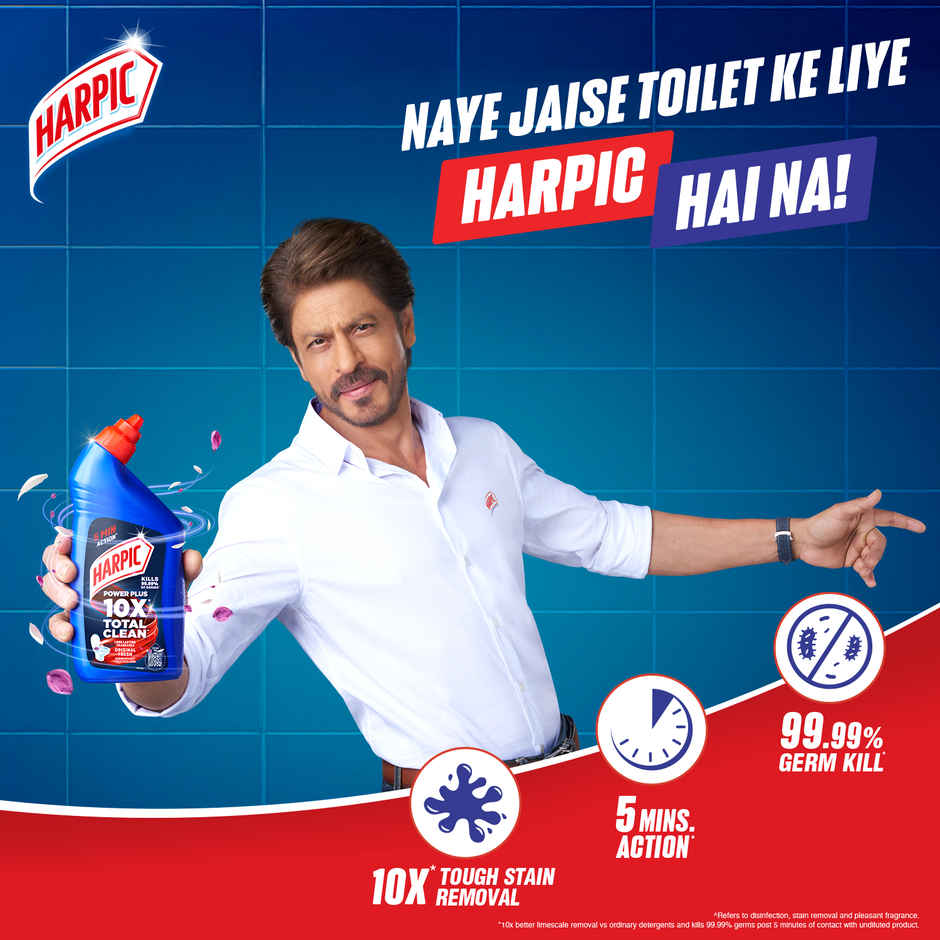 Harpic Original Toilet Cleaner Liquid (600ml) & Harpic Bathroom Ultra 10X Tough Stain Remover Petal (500ml) Combo