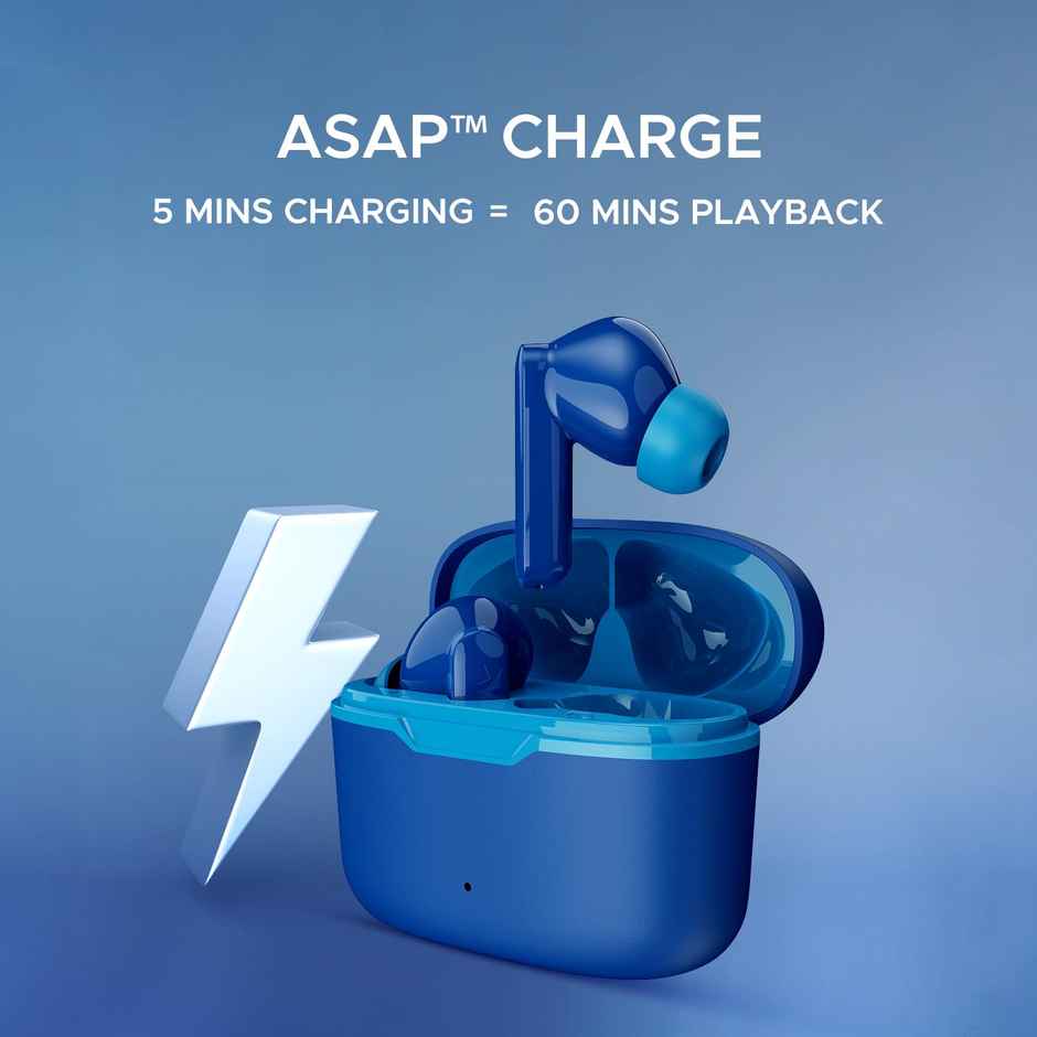 boAt Airdopes Ultra Plus TWS Earbuds With 50 Hrs Playback, 4-mic Enx Technology(Sporty Blue)