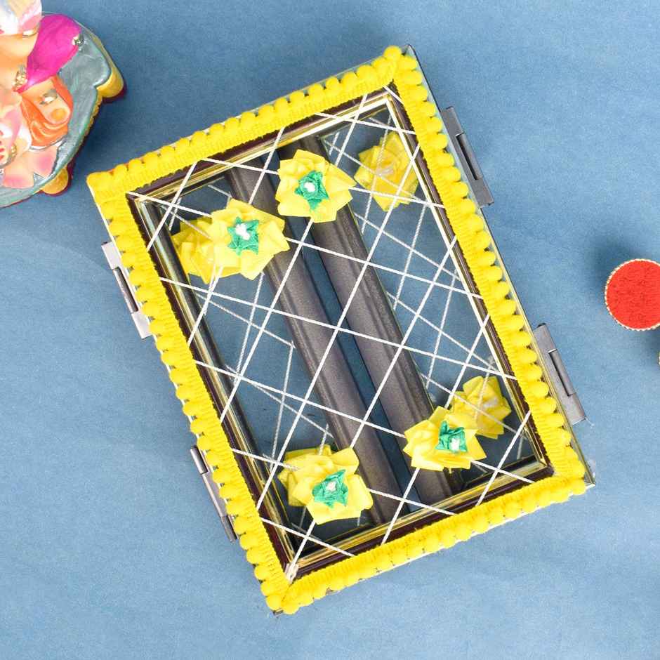 Magnificent Ganesha Phool Bangla | Yellow | 8 inch | Satvik