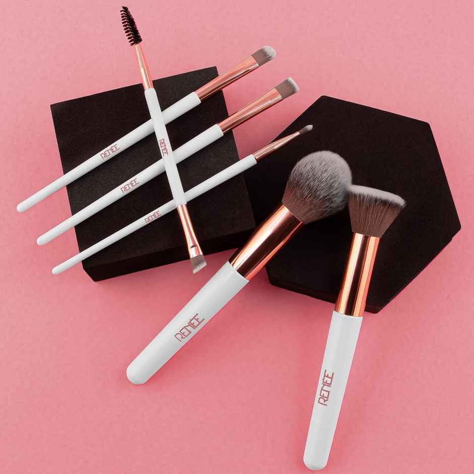 RENEE All In 1 Professional Makeup Brushes Set Of 6 | For Smooth & Even Application