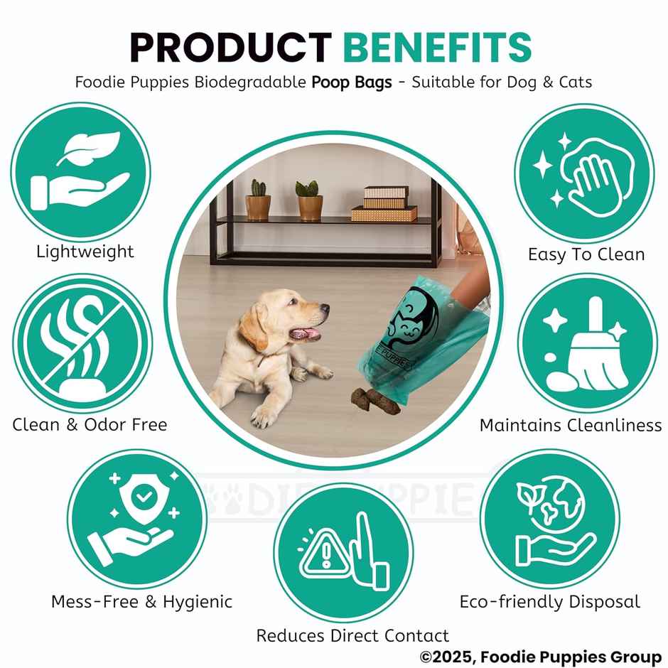 Foodie Puppies Pet Biodegradable Scented Poop Bags | 15 Bags Per Roll