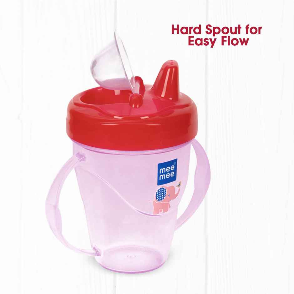 Mee Mee Easy Grip Sipper Cup with Twin Handle Anti Spill Sippy Cup for Baby & Kids (Pink)