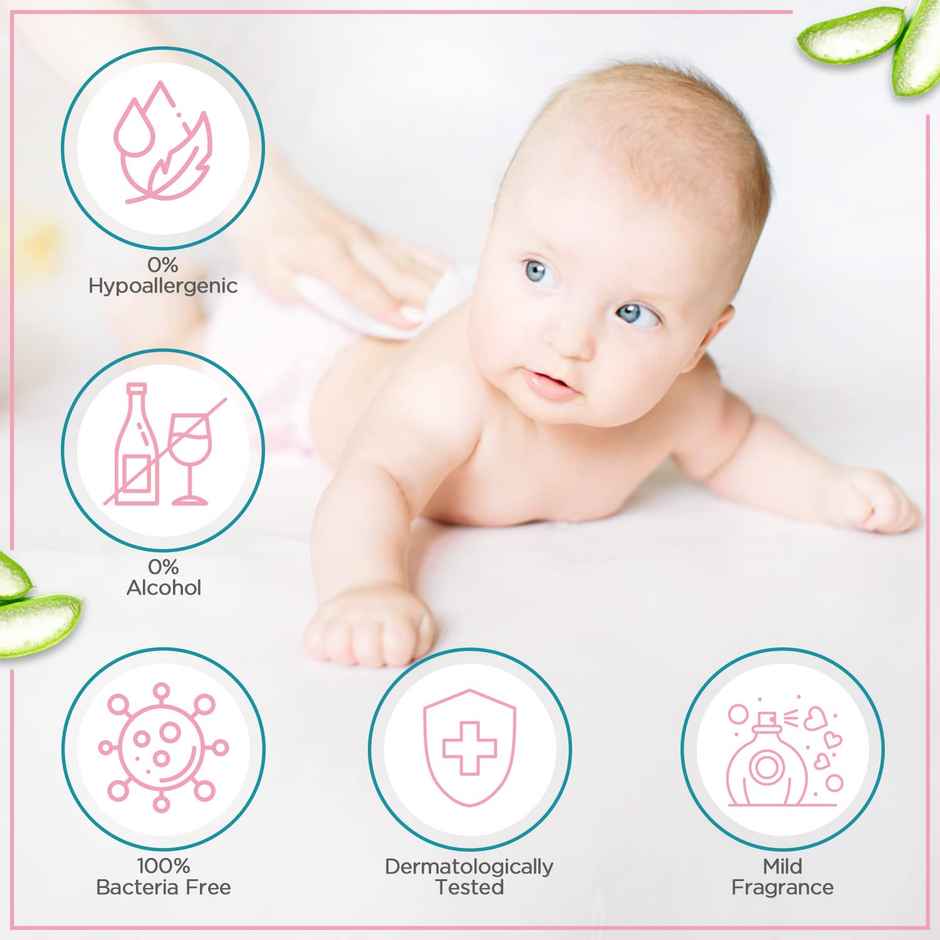 Mee Mee Baby Gentle Wet Wipes With Aloe Vera Extracts | 72 Pulls Per Pack