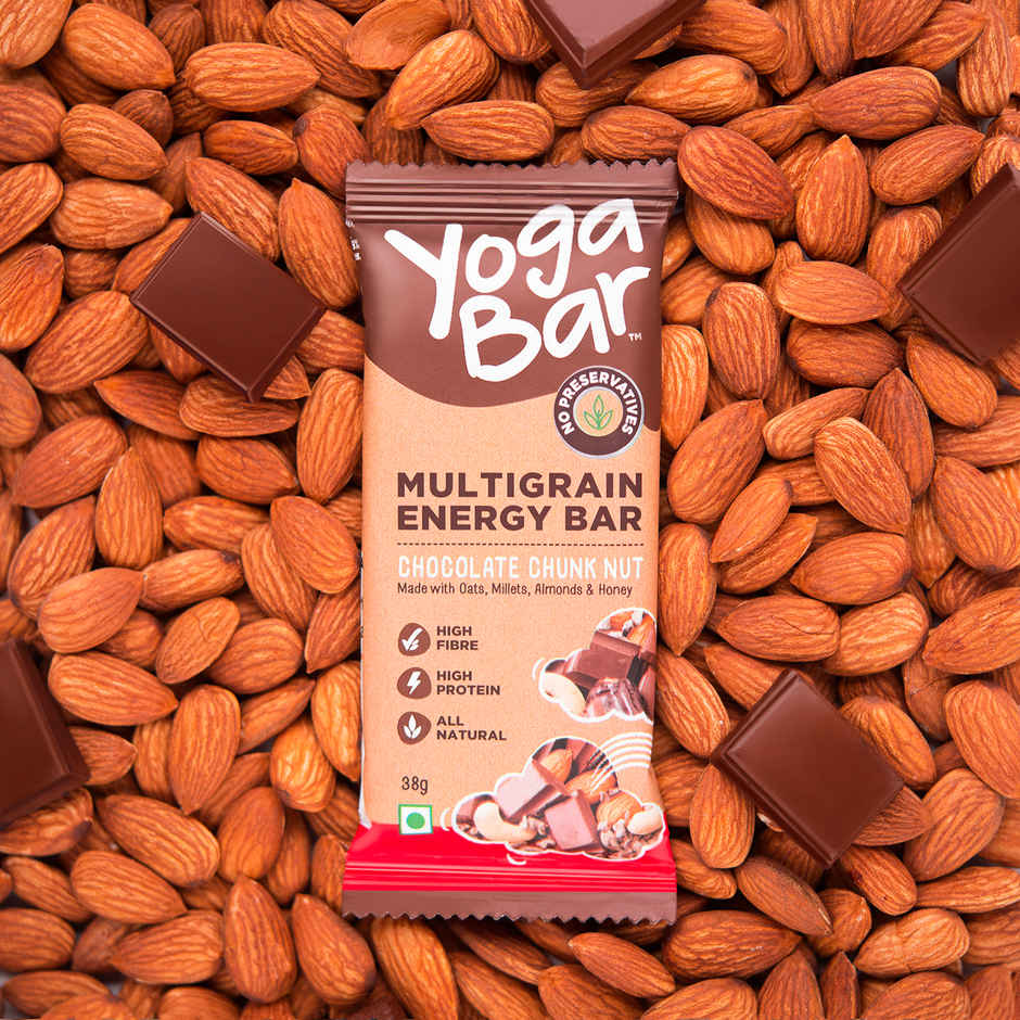 Yogabar Multigrain Energy Bars Chocolate Chunk with Nuts, Oats and Millets,Chia Seeds Combo