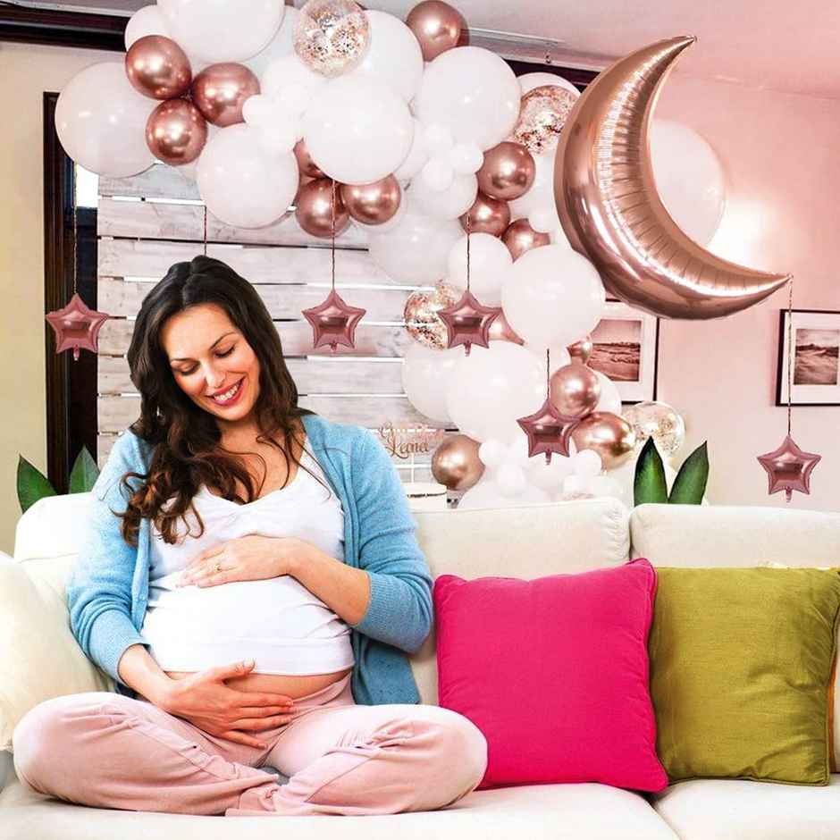 Elegant Party Decoration Combo | Rose Gold & White Foil Metallic Balloons | Party Propz