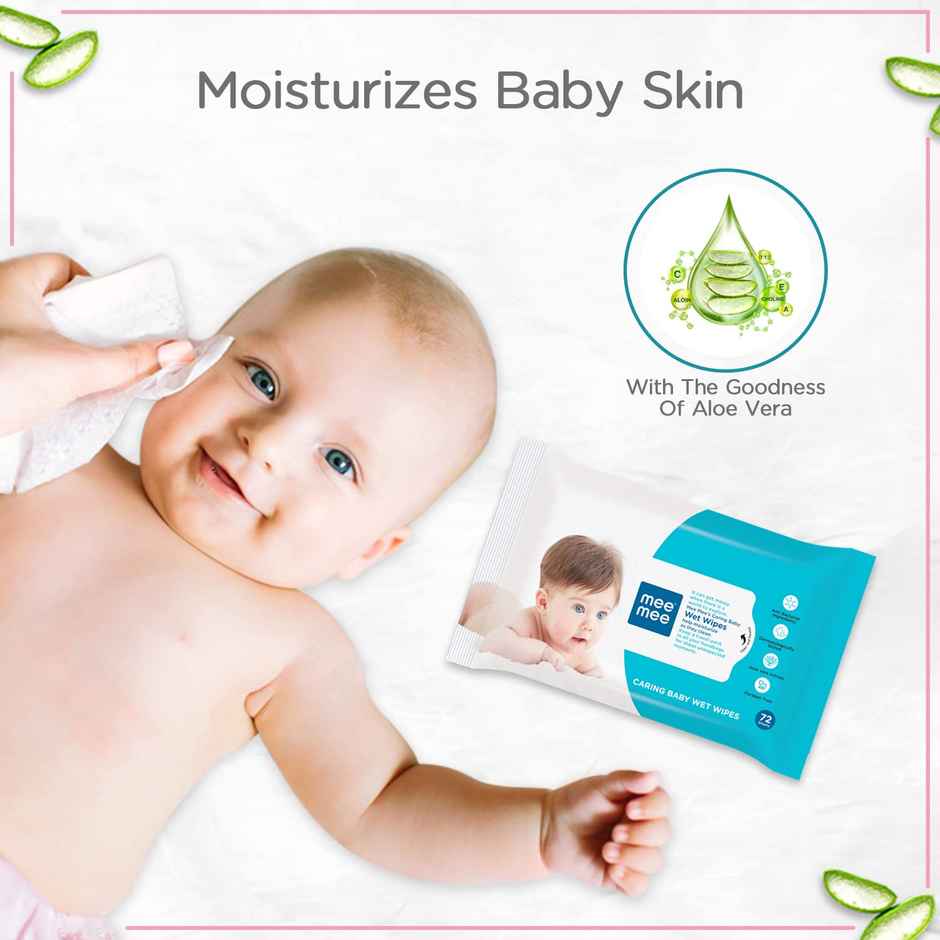 Mee Mee Baby Gentle Wet Wipes With Aloe Vera Extracts | 72 Pulls Per Pack