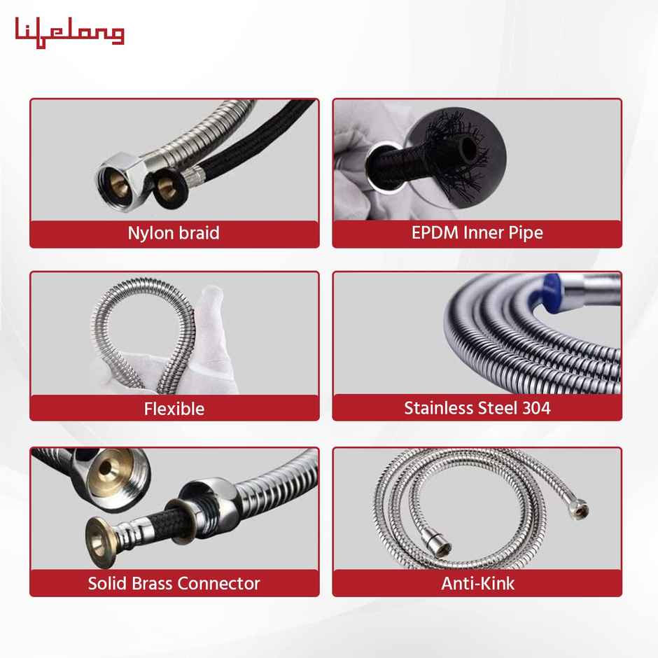 Lifelong Llbahf09 Abs Health Faucet With Ss-304 Grade 1.25 M | Jet Spray For Toilet