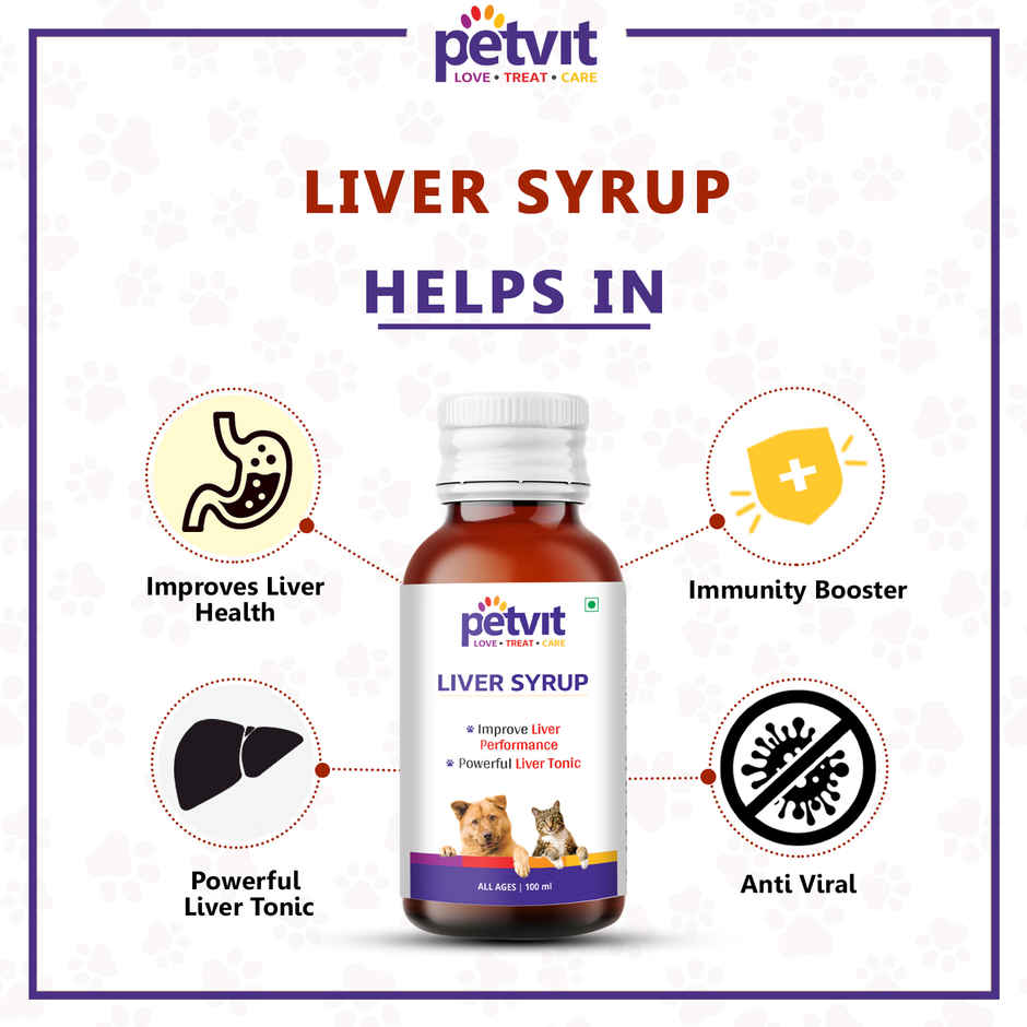 Petvit Liver Syrup With 15 Active Ingredients For Healthy Liver
