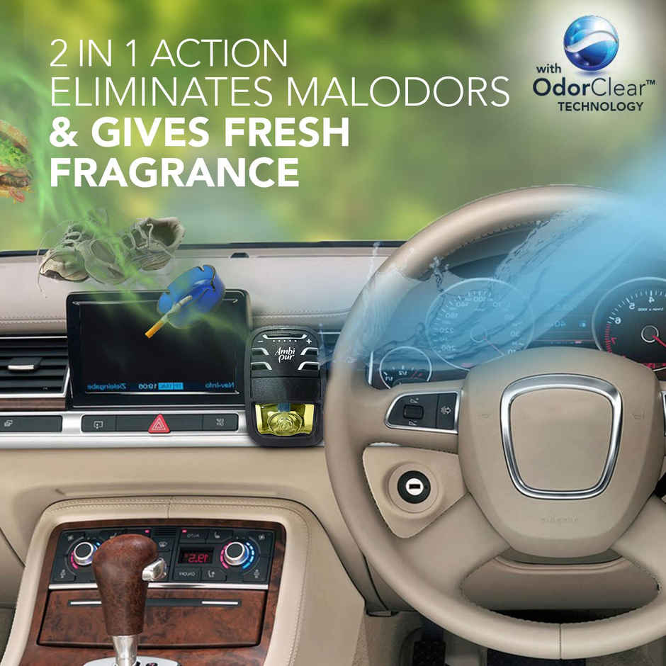 Ambipur Car Air Freshener Refill | Aqua | Watery Citrus Freshness