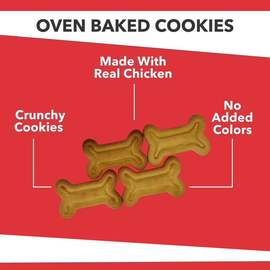 Baked Delights Chicken Flavour Bone Shaped Dog Treats Cookies
