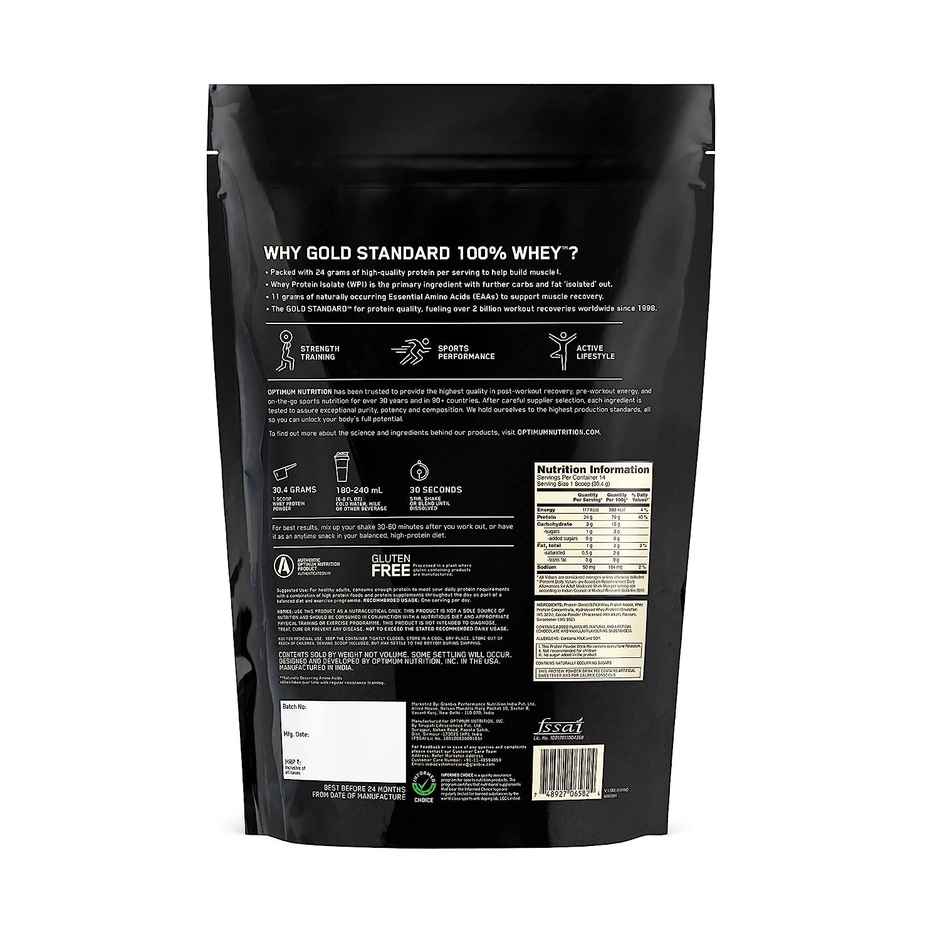 Optimum Nutrition (ON) 100% Whey Gold Standard Powder Double Rich Chocolate1 lb Combo
