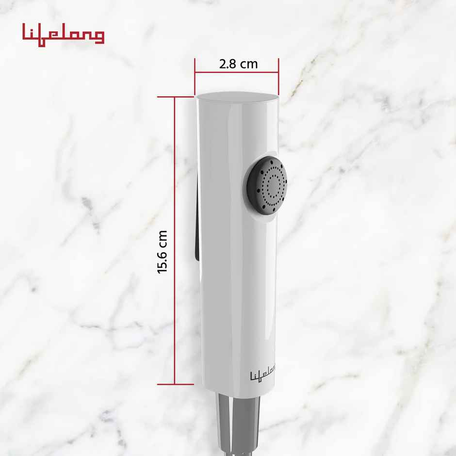 Lifelong Abs Health Faucet With Ss-304 Grade 1.0 M | Hand Jet Bidet Spray | White | Llbahf12