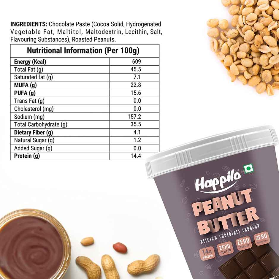 Happilo Belgium Chocolate Peanut Butter Crunchy