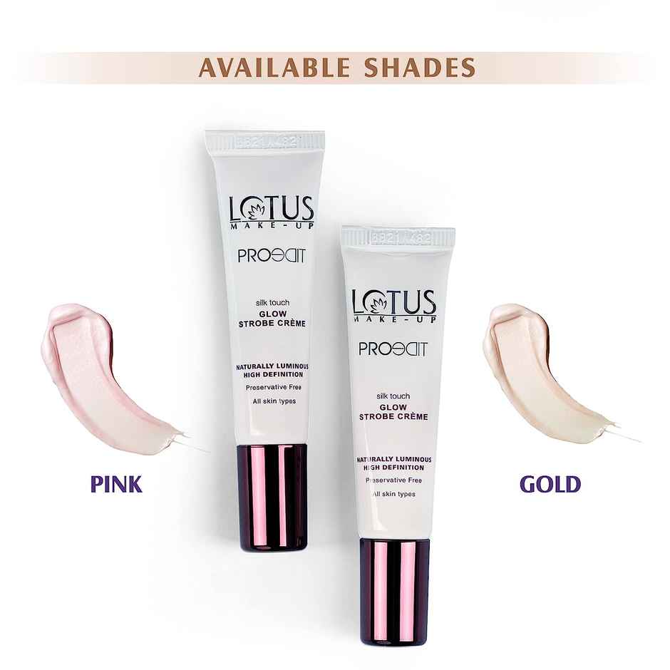 Lotus Make-Up Proedit Silk Touch Glow Strobe Moisturizer Cream Gold Vitamin E Dewy Finish