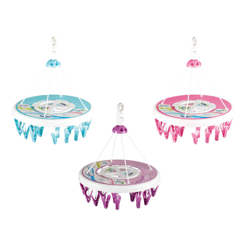 Joyo Plastics 24 Clip Cloth Hanging Hanger (Colour May Vary)