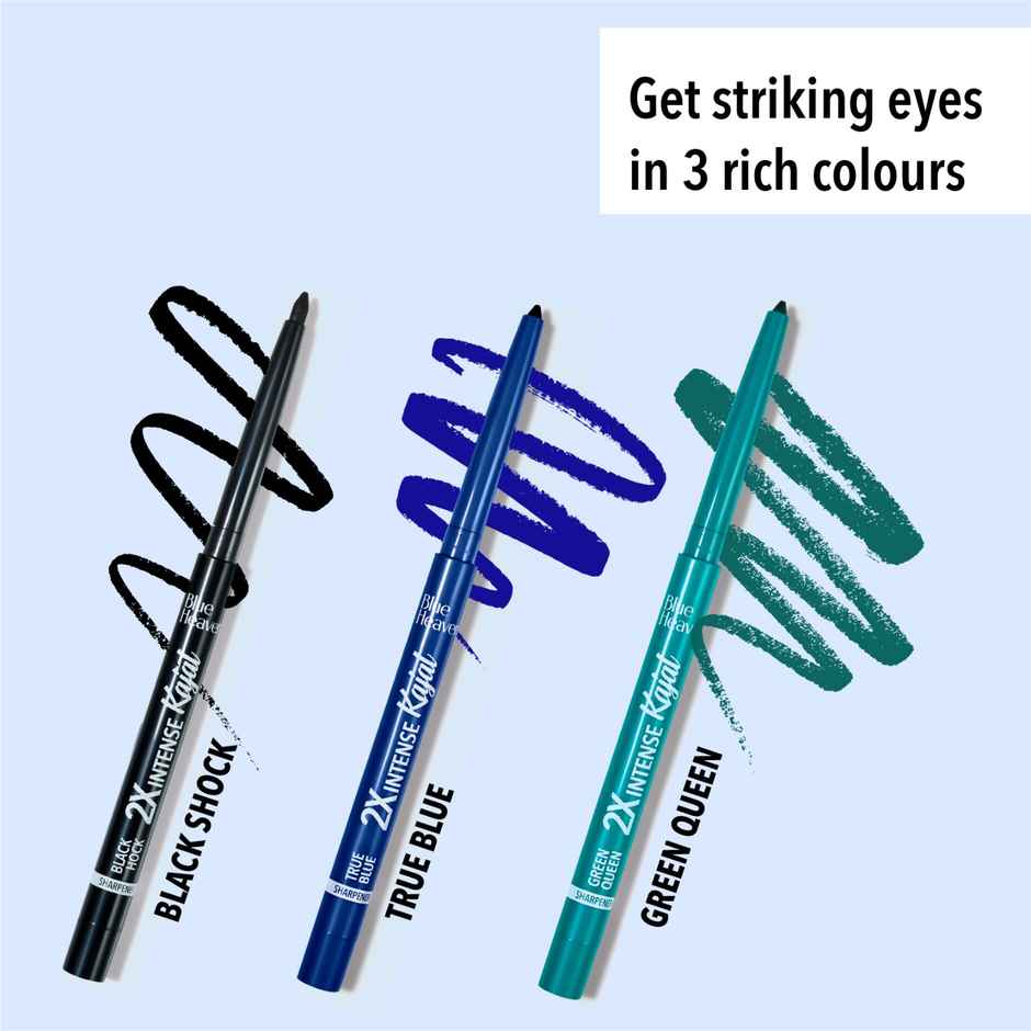 Blue Heaven 2X Intense Kajal Pencil - Black Shock