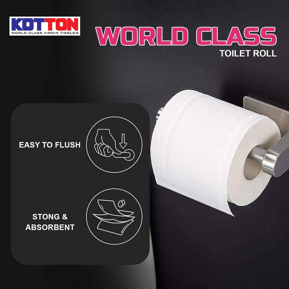 Kotton Toilet Roll 100% Virgin Pulp/Paper | 2 Ply | 230 sheets | Pack of 10