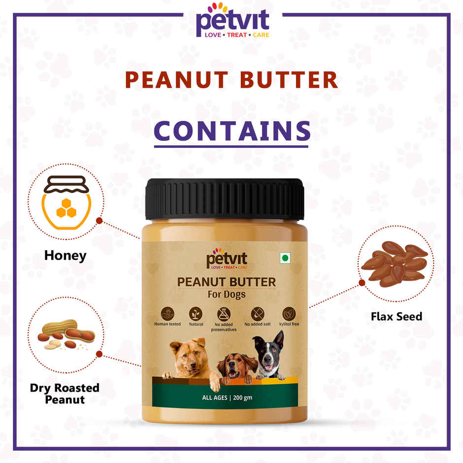 Petvit Peanut Butter With Dry Roasted Peanuts For All Breed Dogs
