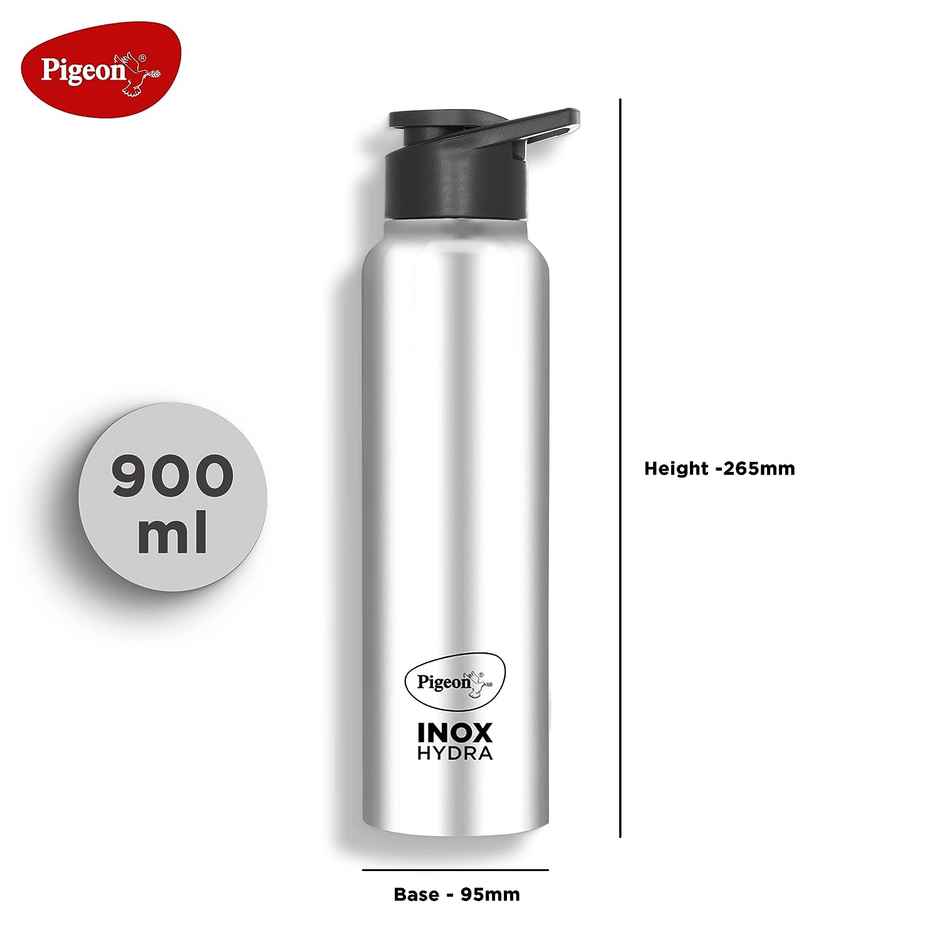 Pigeon Stainless Steel Inox Hydra Water Bottle | Silver | 900 ml