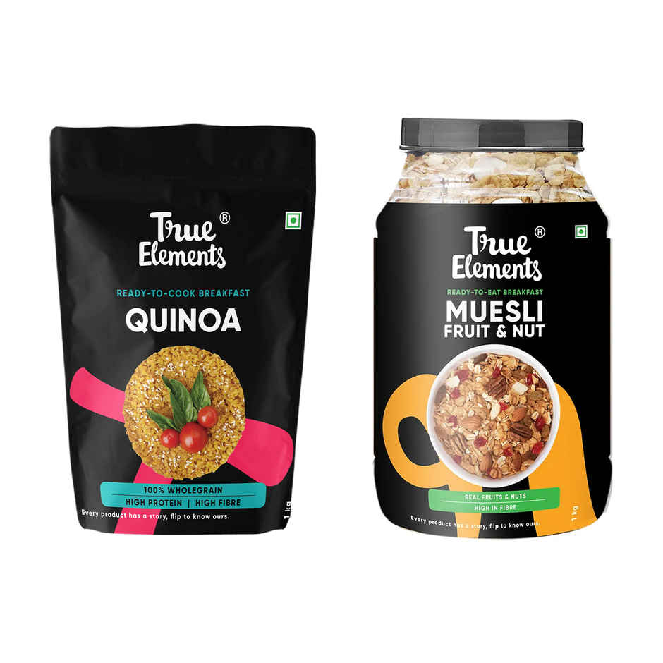 True Elements Quinoa  - Diet Food(1kg) & True Elements Muesli Fruit And Nuts(1kg) Combo