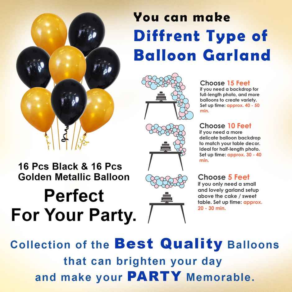 Birthday Decoration Items Kit | 1 pc Banner, 32 pcs Balloons and 1 pc Foil Curtain | Party Propz