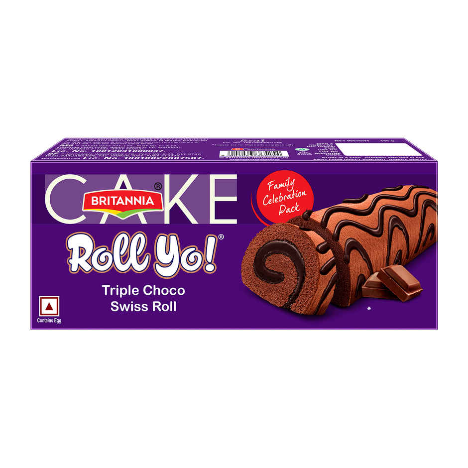 Britannia Cake Roll Yo ! Swiss Roll Triple Choco Family Pack
