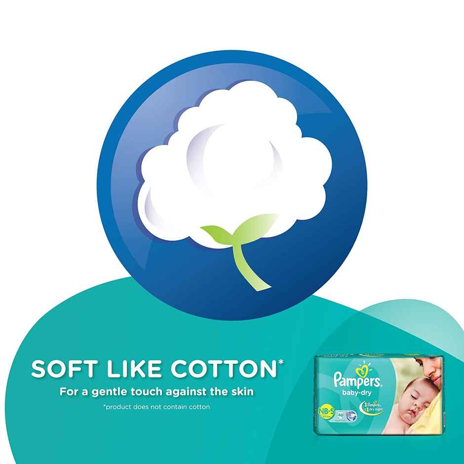 Pampers Baby Dry Taped Style Diaper | NB | 46 pcs