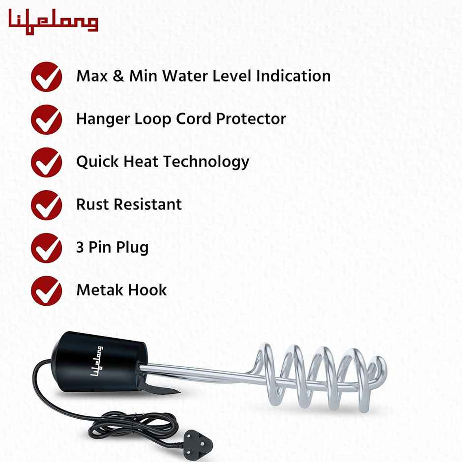Lifelong Llimr01 Infinia Immersion Rod Water Heater - 1000 W | ISI Certified