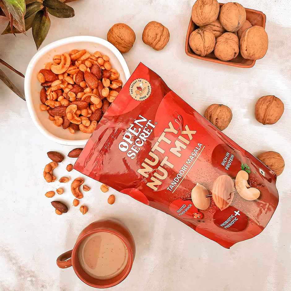 Open Secret Tandoori Dry Fruits mix (Almonds, Peanuts & Cashews) - Healthy Snack | Tasty Nuts