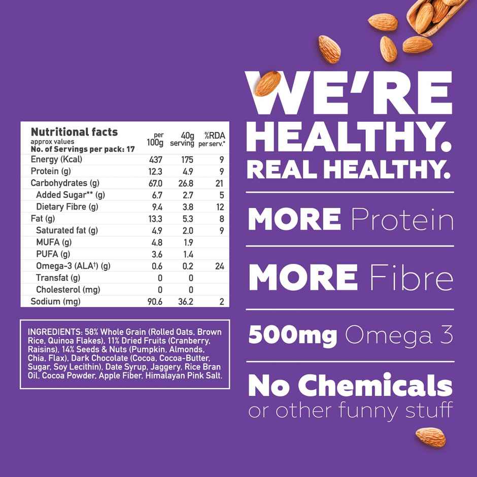 Yoga Bar Muesli Dark Chocolate & Cranberry,Breakfast Cereals, Protein Granola, Gluten Free Combo