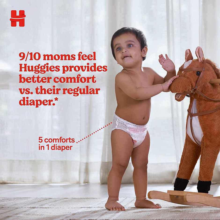 Huggies Complete Comfort Wonder Pants, India's Fastest Absorbing Diaper | Newborn Size 90 PIECE 