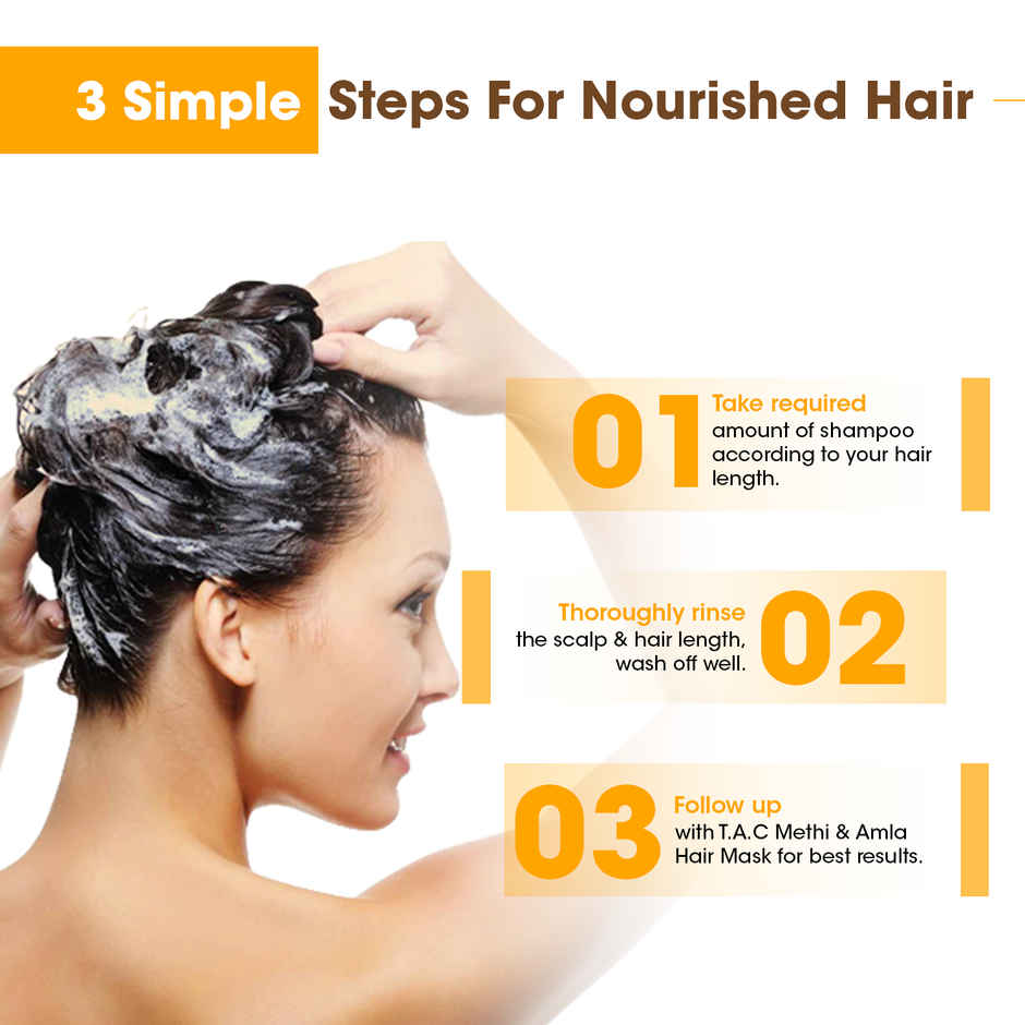 TAC Methi Hair Shampoo - Natural & Ayurvedic Formula - Sulphate & Paraben Free