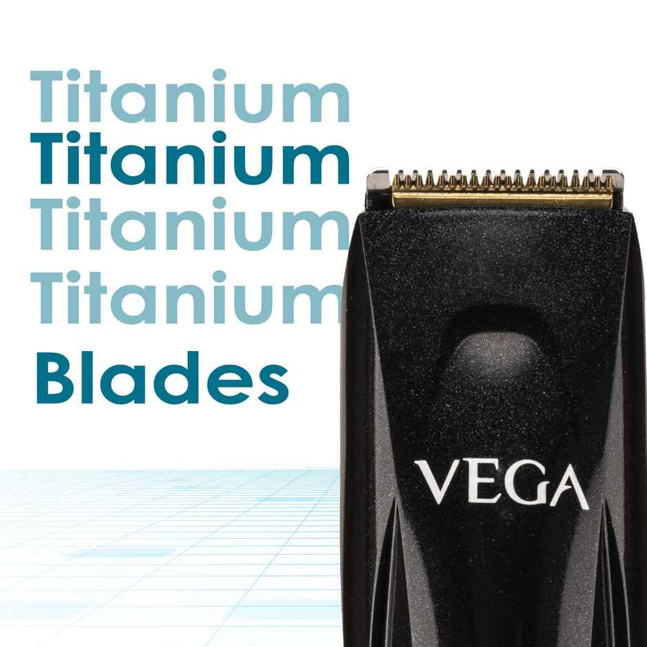 VEGA P-2 Beard Trimmer for Men with 160 Min Runtime, 2 Comb Attachment, Type-C Fast Charging ,VHTH-26