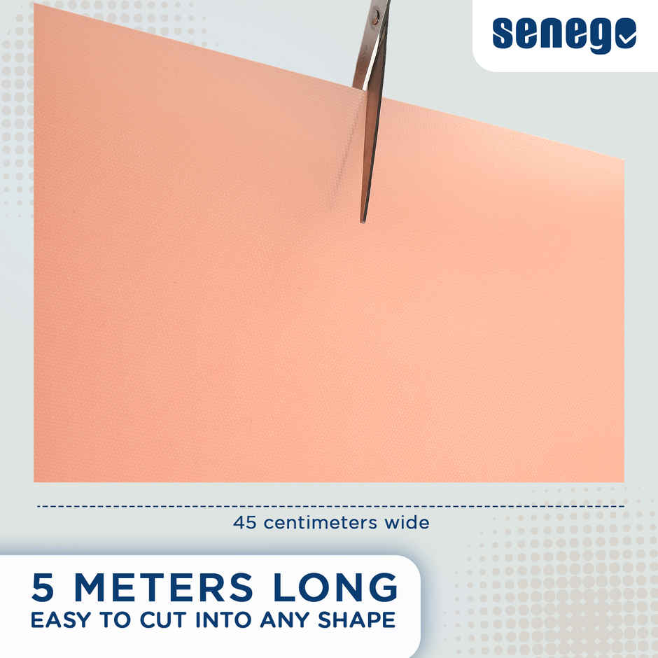 Senego by Trendy Home Anti-Slip Mat - For Fridge, Cupboard, Drawers, Shelf Liner | Peach- 45 cm x 5 m
