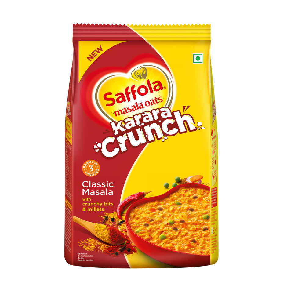 Saffola Masala Oats Karara Crunch, Tasty Snack, Classic Masala
