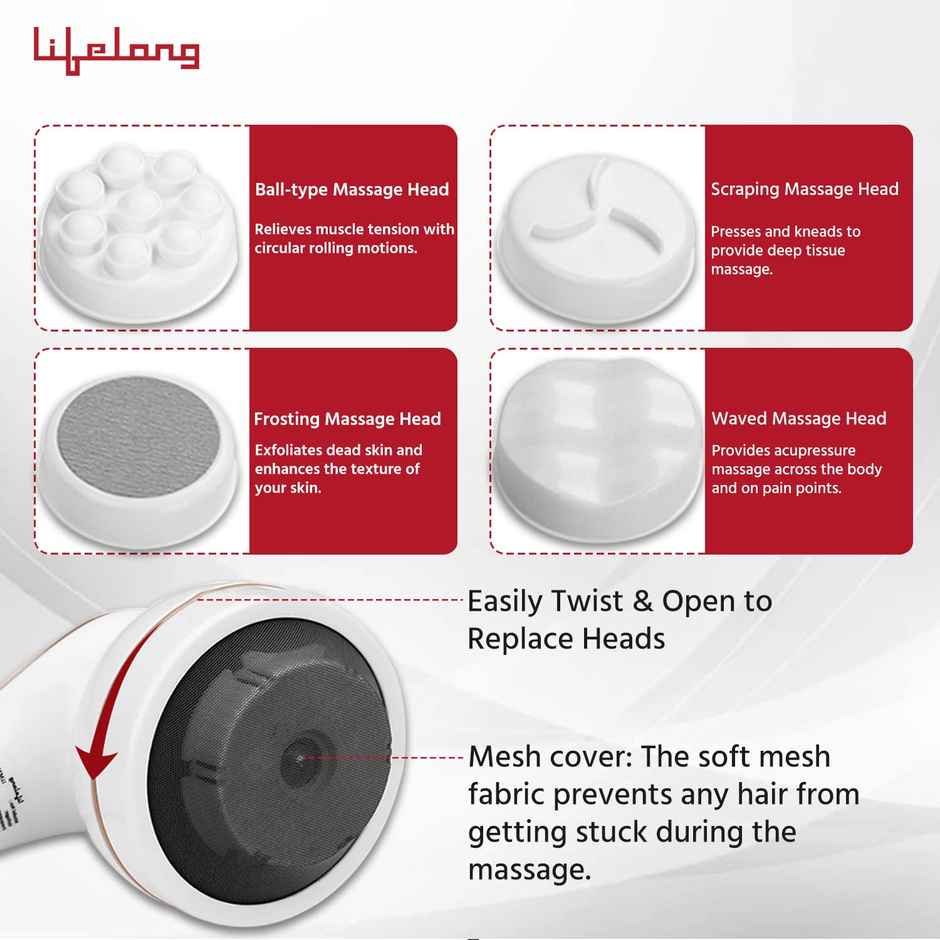 Lifelong Llm270 Head and Body Massager - Full Body Pain Relief | Deep Tissue Massager