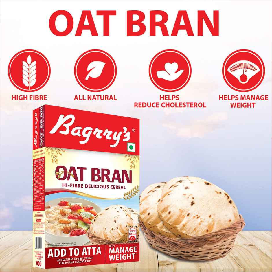 Bagrry's Oat Bran High Fibre and Protein Helps Manage Weight Good Digestive Health