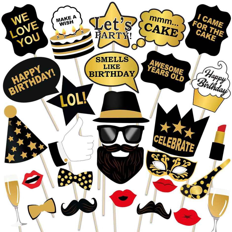 Birthday Photo Booth Props For Kids Selfie Photobooth, Birthdays Party Decorations | Party Propz