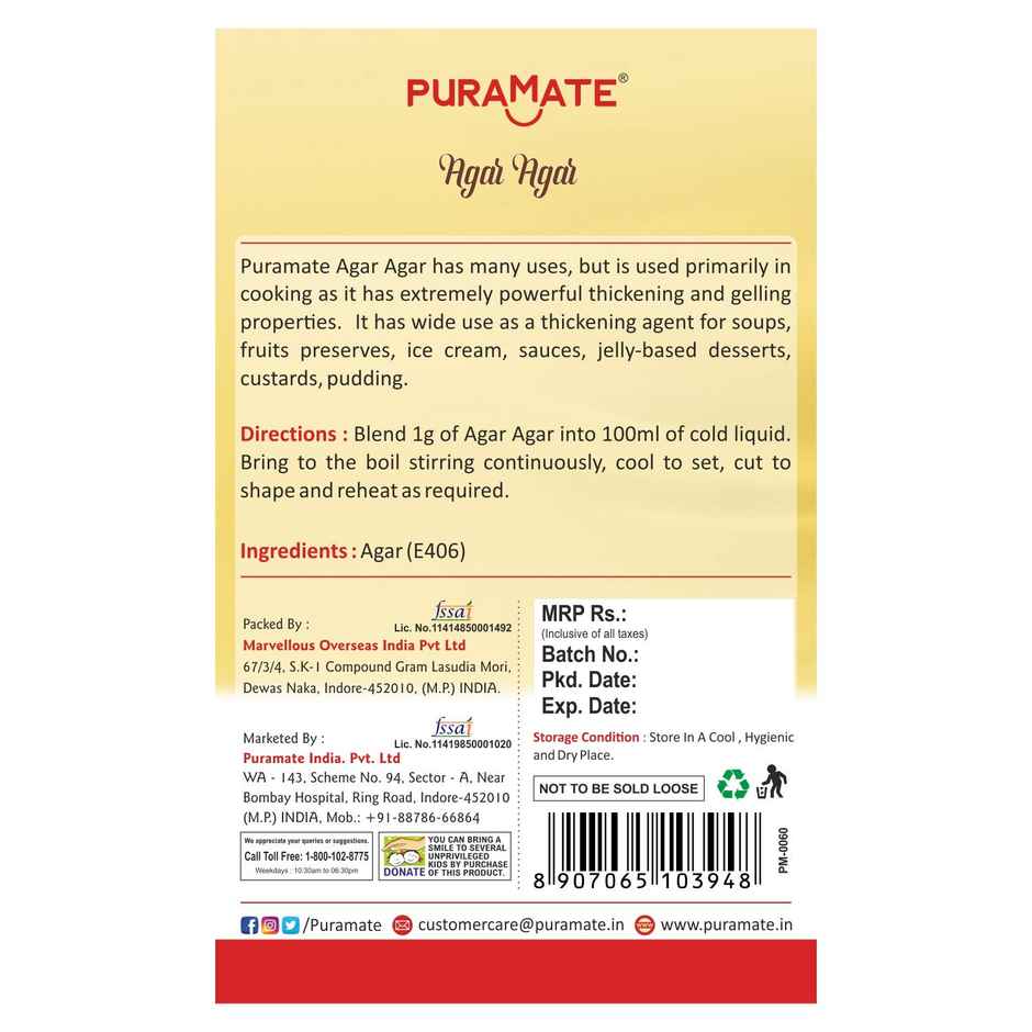 Puramate Agar Agar | Veg Gelatin