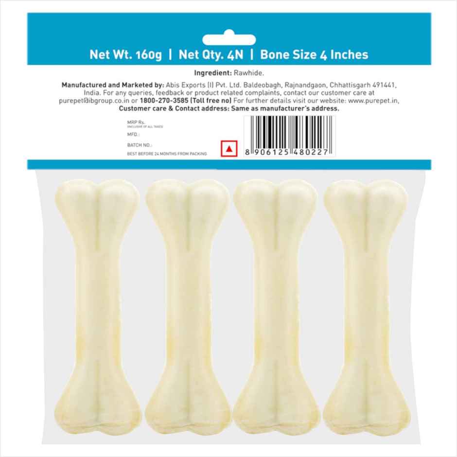Purepet Pressed Chew Bones Dog Treats 4 Inches