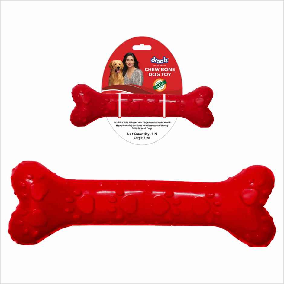 Drools Non-Toxic Rubber Dog Chew Bone Toy, Puppy/Dog Teething Toy (Large) - 8.5 inches