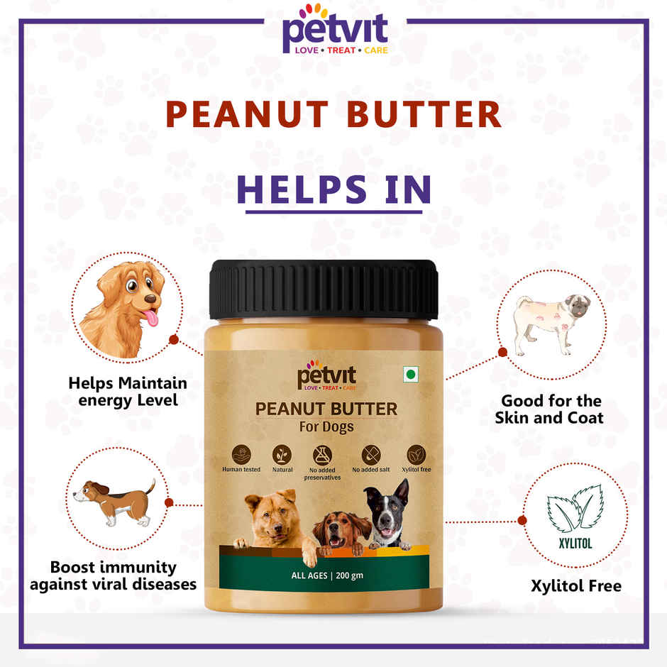 Petvit Peanut Butter With Dry Roasted Peanuts For All Breed Dogs