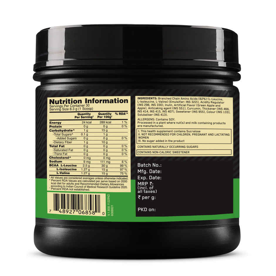 Optimum Ntrition (On) Bcaa Green Apple