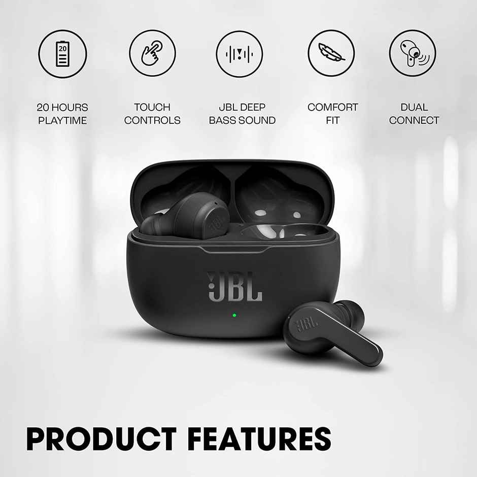 JBL Wave 200 Bluetooth Earbuds (Mic Deep Bass)