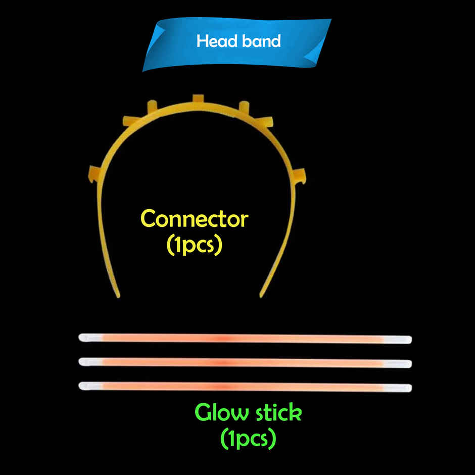 Party Propz Glow in The Dark Headband Glow Sticks With Headband for Party