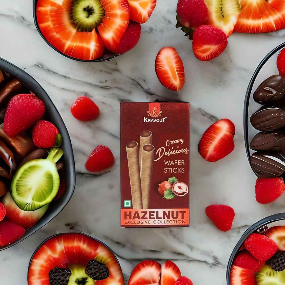 Kravour Hazelnut Wafer Rolls