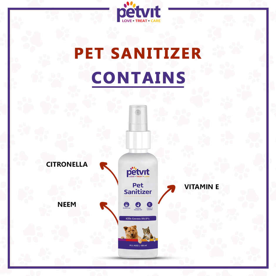Petvit Pet Sanitizer With Citronella Oil Neem Oil For All Breed Dog & Ca