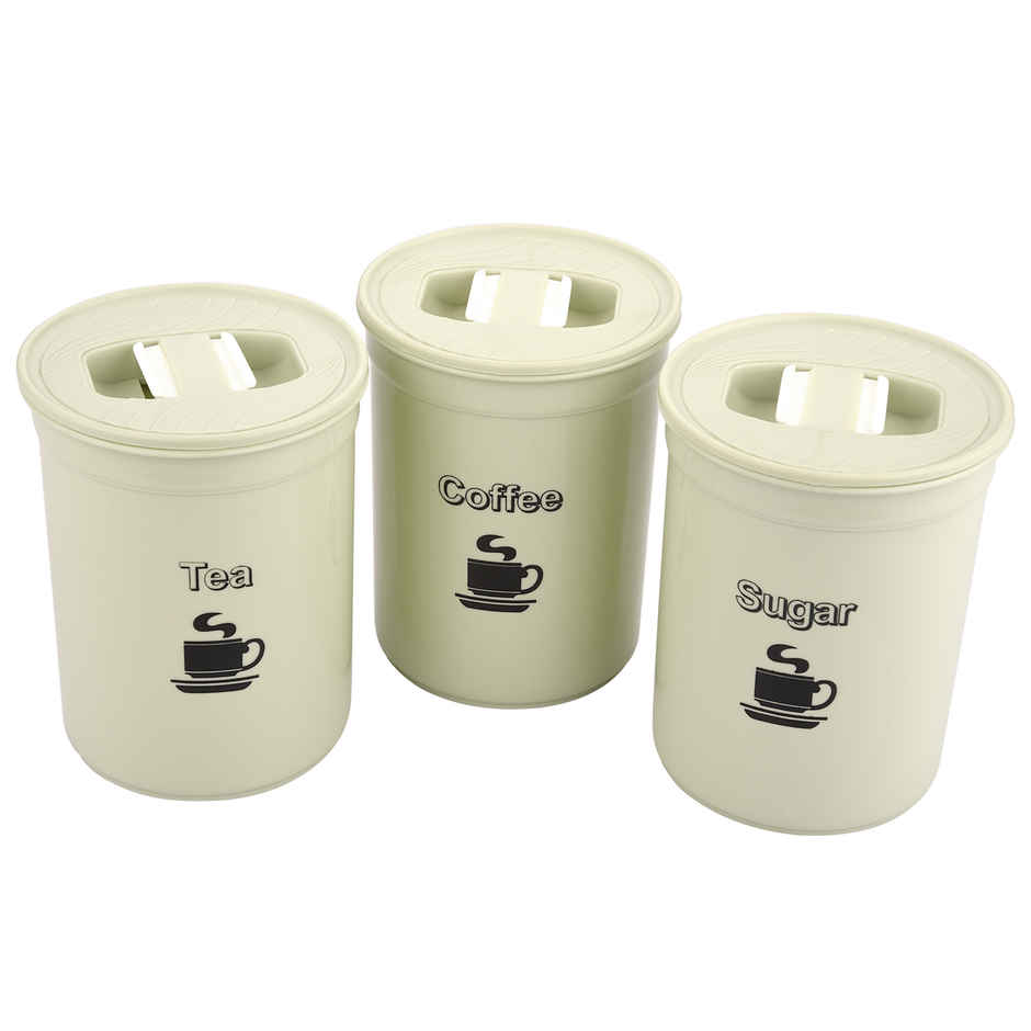 Asian Plastoware Accurate Seal Tea-Coffee-Sugar Container 850 ml (3 Pc))- Assorted 3 N