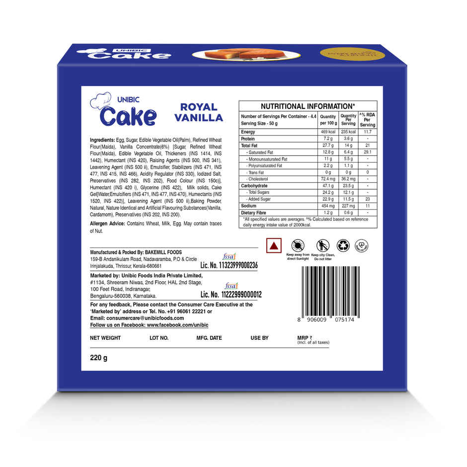 UNIBIC Cake - Royal Vanilla